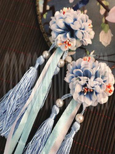 Chinese Style Lolita Headpieces Fringe Flowers Beaded Qi Lolita Accessories