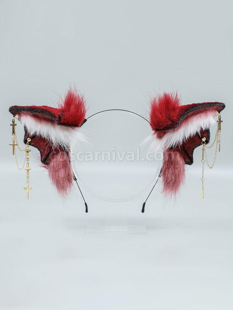 자주색 Lolita 부속품 동물성 귀 폴리에스테르섬유 잡다한 coscarnival