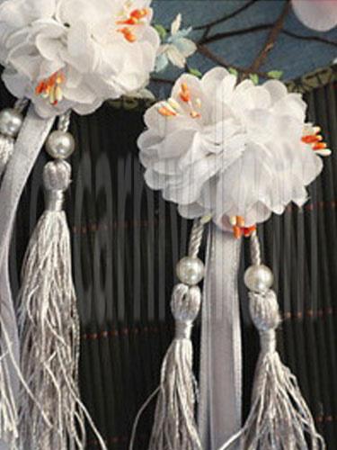 Chinese Style Lolita Headpieces Fringe Flowers Beaded Qi Lolita Accessories