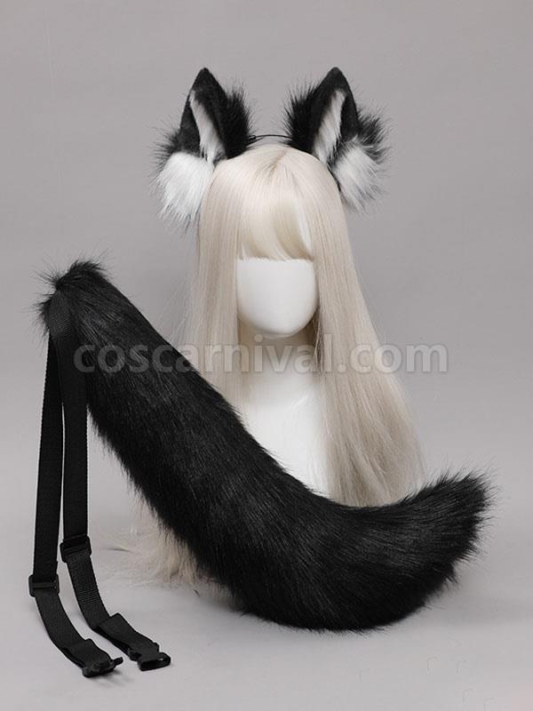 White Lolita Accessories Fox Ears Tail 2-Piece Set Polyester Fiber Accessory Miscellaneous