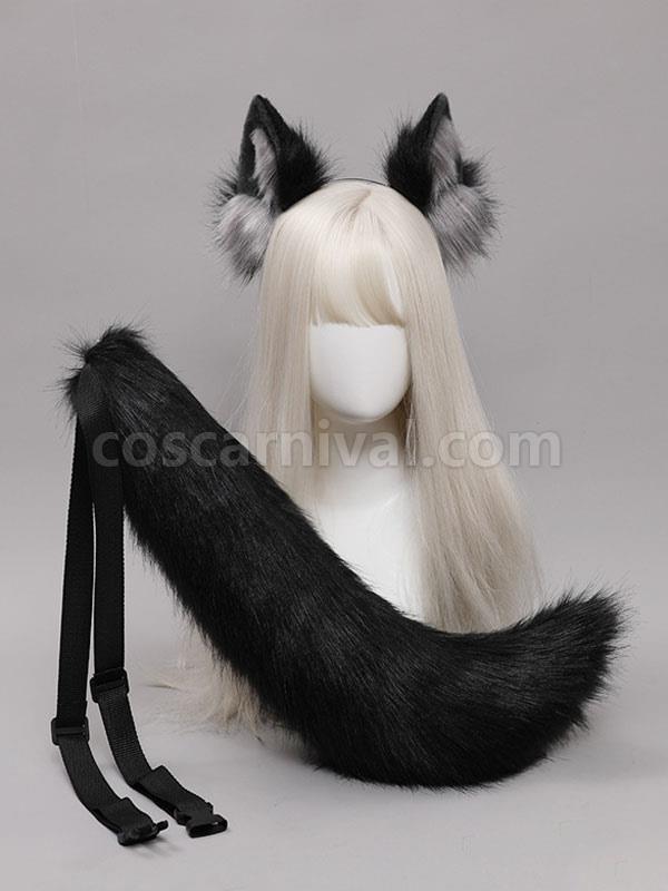 White Lolita Accessories Fox Ears Tail 2-Piece Set Polyester Fiber Accessory Miscellaneous