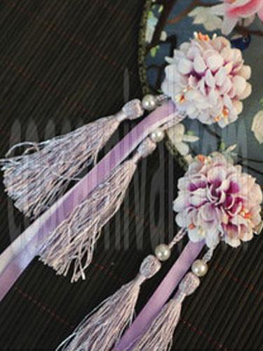 Chinese Style Lolita Headpieces Fringe Flowers Beaded Qi Lolita Accessories