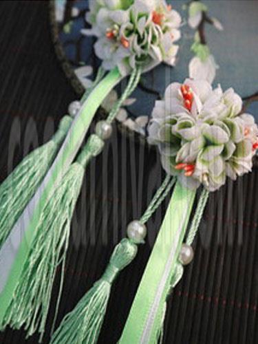 Chinese Style Lolita Headpieces Fringe Flowers Beaded Qi Lolita Accessories