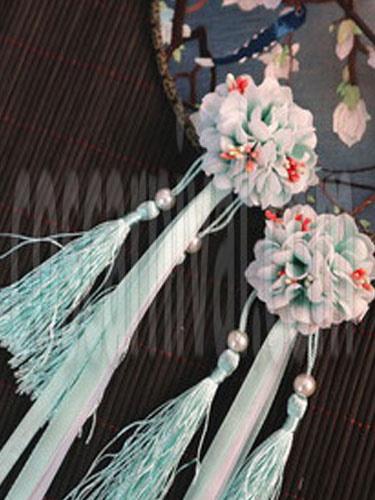 Chinese Style Lolita Headpieces Fringe Flowers Beaded Qi Lolita Accessories