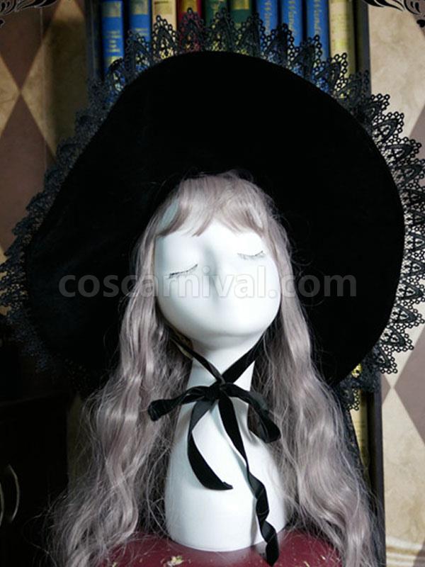 Lolita Lolita Hat Lace Polyester Lolita Accessories Black Witch Hat