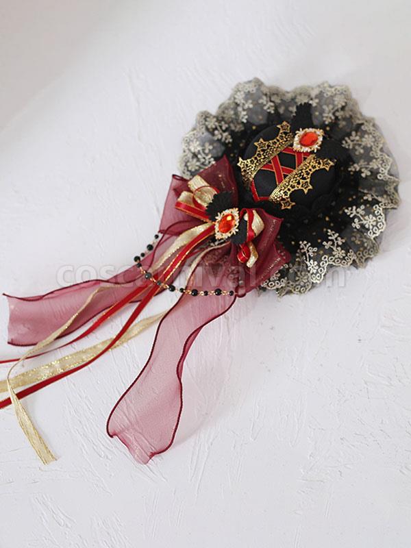 Gothic Top Hat Lace Bow Fascinator Hair Clip Vintage Accessory coscarnival