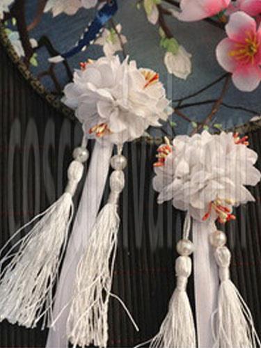 Chinese Style Lolita Headpieces Fringe Flowers Beaded Qi Lolita Accessories