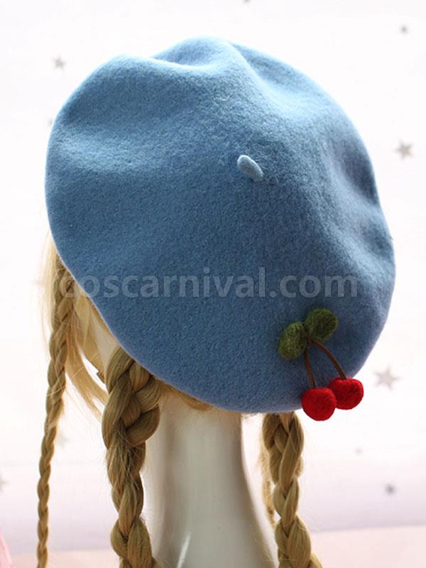 Sweet Lolita Beret Cherry Wool Lolita Hat coscarnival