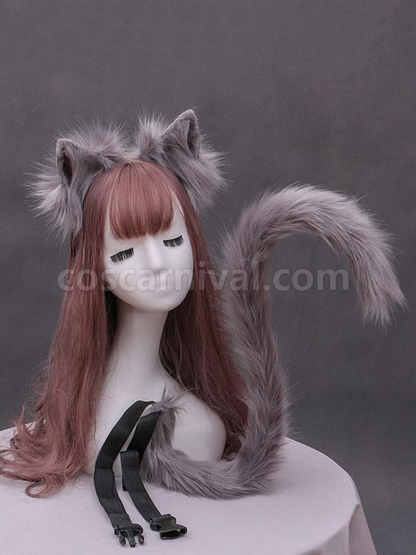 스위트 로리타 액세서리 흰 고양이 귀 고양이 꼬리 로리타 액세서리 의상 코스카니발