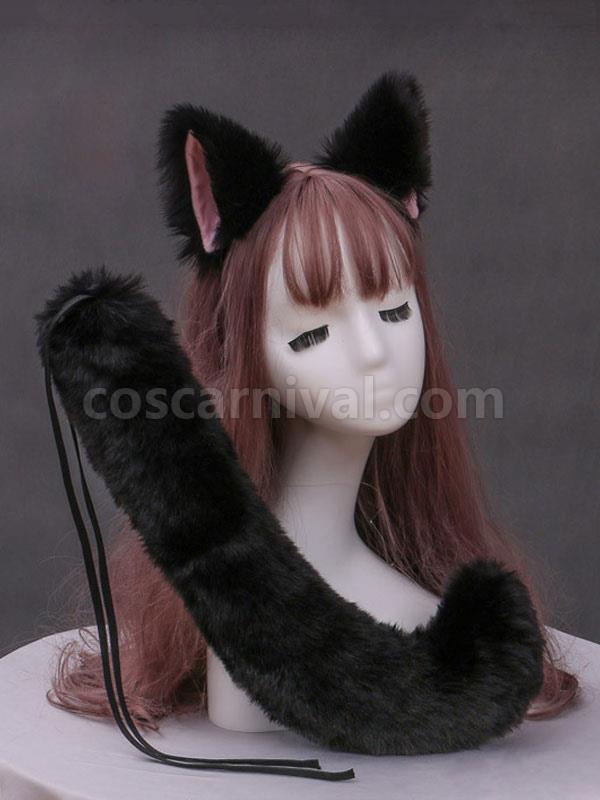 스위트 로리타 액세서리 흰 고양이 귀 꼬리 2종 세트 로리타 액세서리 의상 coscarnival