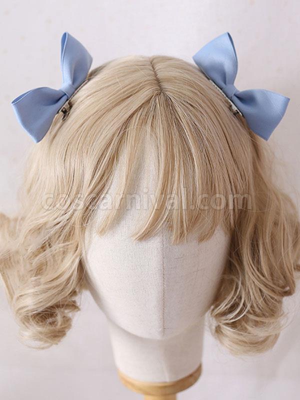 Sweet Lolita Bows Headdress Baby Blue Lolita Hair Accessories coscarnival