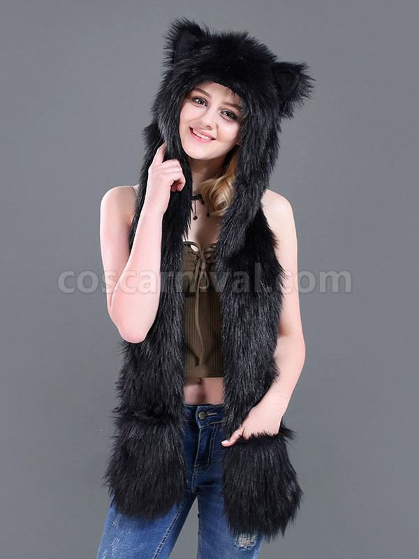 Fur Hat For Women Polyester Hat White Scarf Costume Accessories
