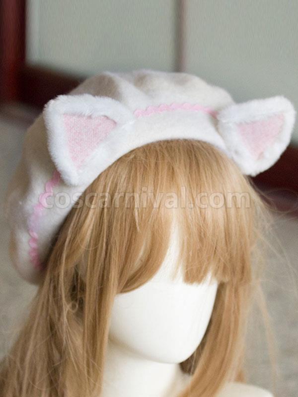 Sweet Lolita Beret Wool Cat Ear Lolita Hat coscarnival