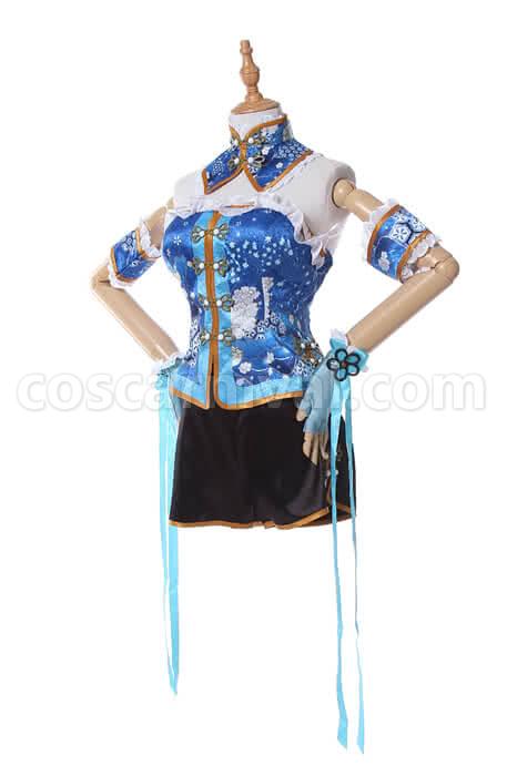 Blue cosplay costume, detail 2