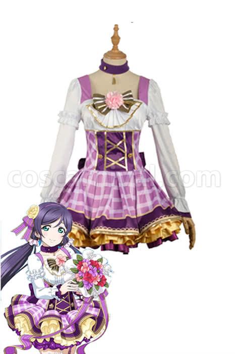 Love Live Bouquet Awaken Tojo Nozomi Purple Dress Cosplay Costume coscarnival