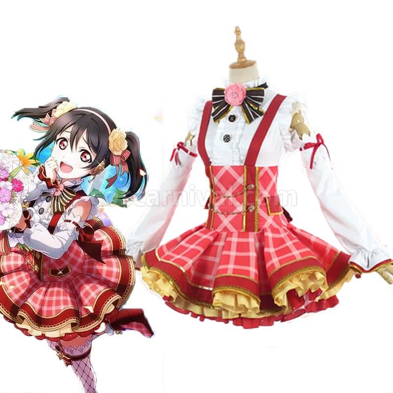 Love Live Bouquet Awaken Yazawa Nico Bright Red Dress Cosplay Costume coscarnival
