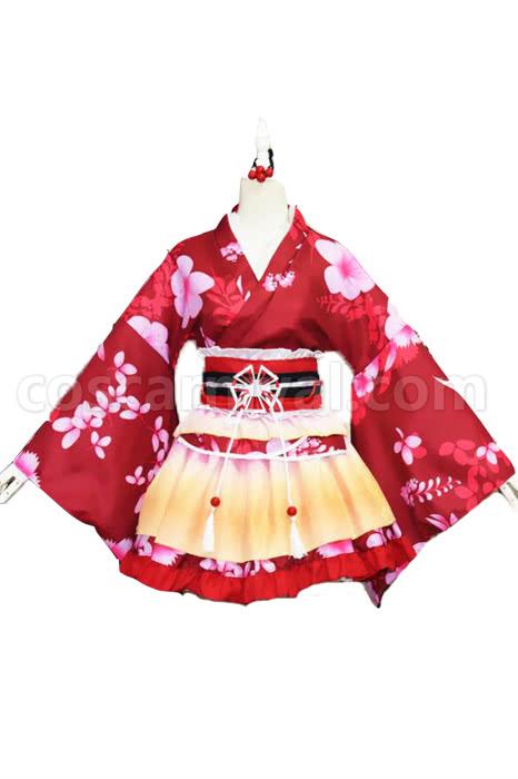 러브 라이브 Kousaka Honoka 기모노 코스프레 의상 coscarnival