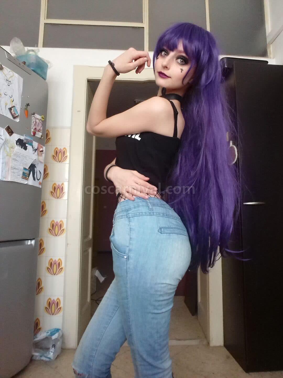 Love Live! Little Devil Awaken Nozomi Tojo Long Curly Purple ML235 Cosplay Costume coscarnival