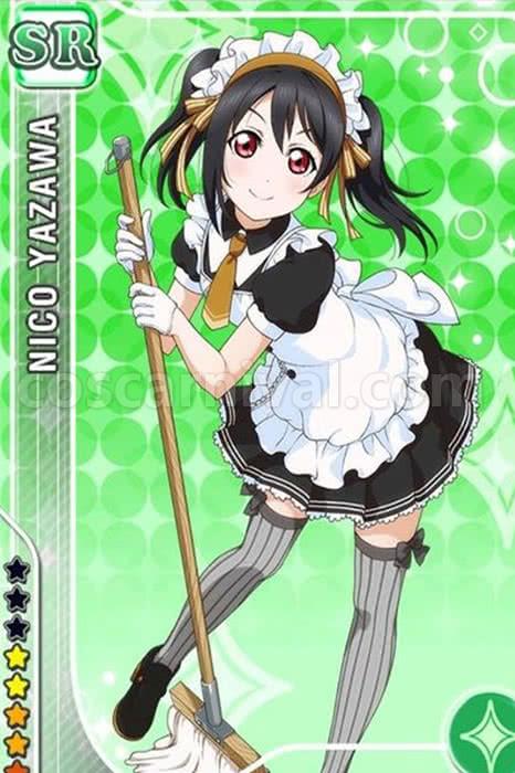 Love Live! Maid Uniforms Black and White Dresses Cosplay Costume coscarnival