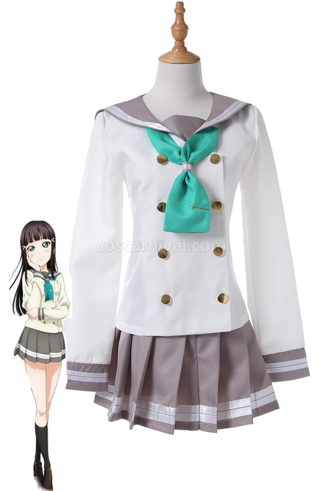 Love Live! Sunshine Aqours Kurosawa Dia Girls School Uniform Cosplay Costume, front view