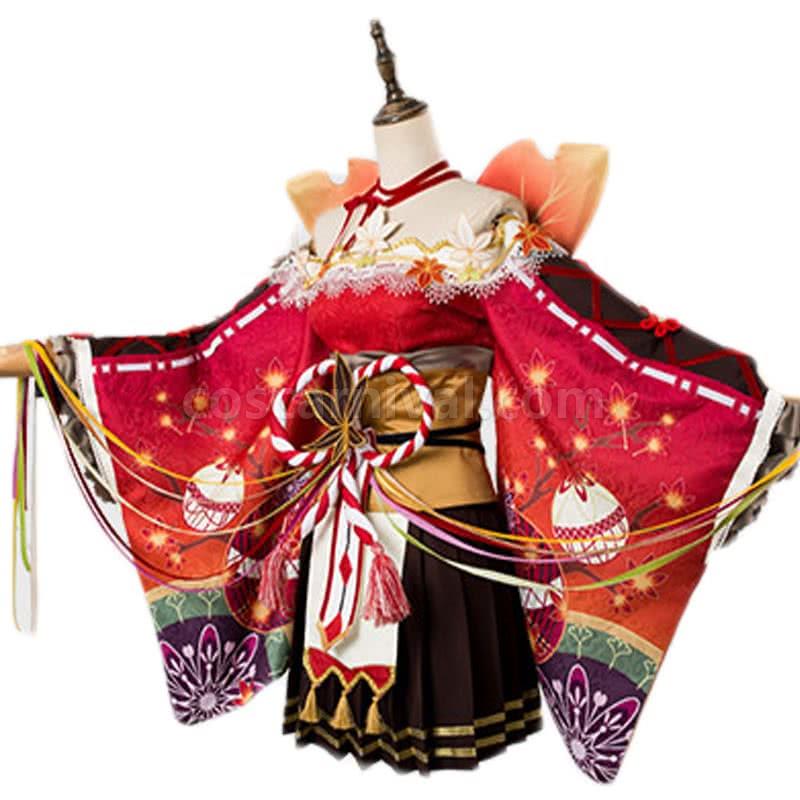 러브라이브! 선샤인 Aqours 오하라 마리 메이플 기모노 코스프레 의상 coscarnival