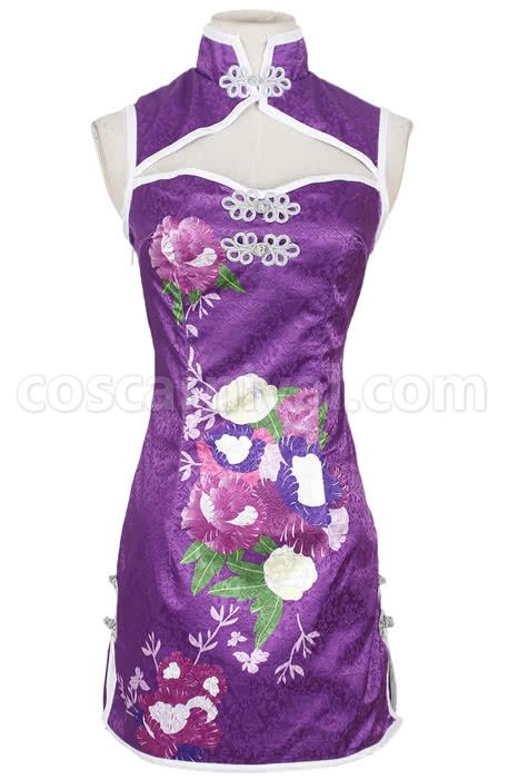 Love Live! Tojo Nozomi Purple Qipao Cosplay Costume, detail 1