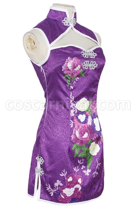 Love Live! Tojo Nozomi Purple Qipao Cosplay Costume, back view