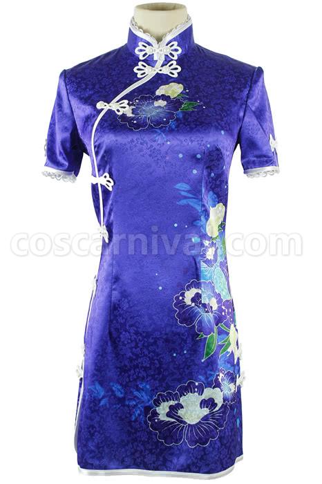 Love Live! Umi Sonoda Blue Printing Qipao Cosplay Costume coscarnival