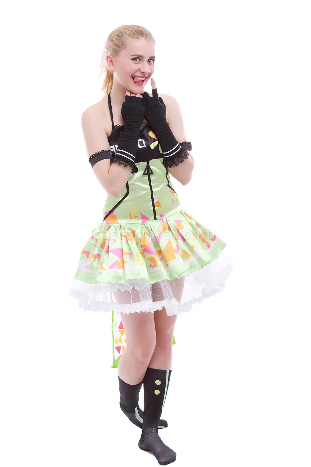 Love Live! Video Awaken Hanayo Koizumi Green Dresses Cosplay Costume coscarnival