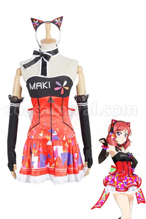Love Live! Video Awaken Maki Nishikino Orange Dresses Cosplay Costume coscarnival