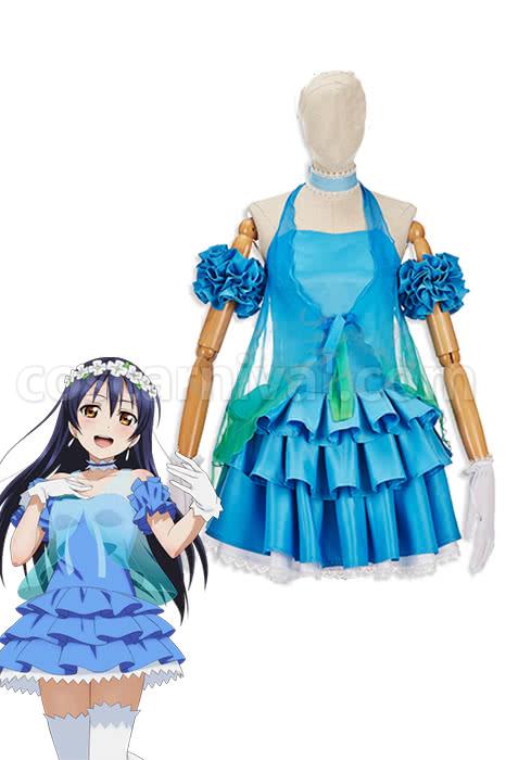 Love Live! Yume No Tobira Umi Sonoda Blue Mixed Green Coaplay Dress Cosplay Costume coscarnival