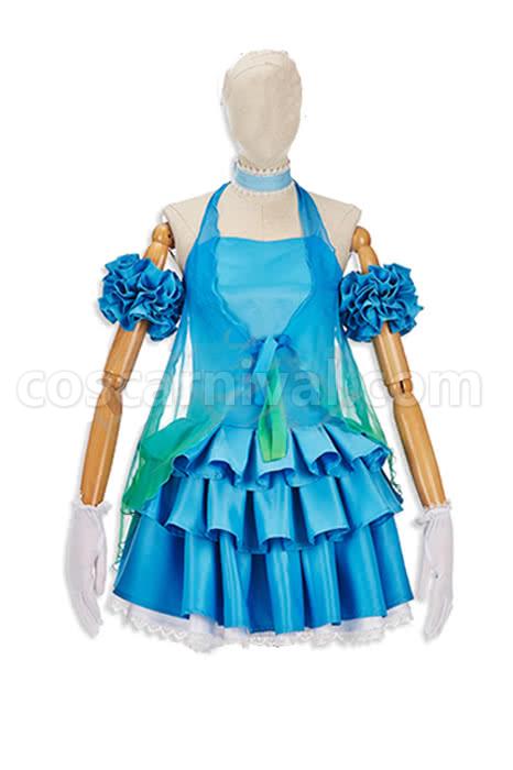 러브라이브! Yume No Tobira 우미 소노다 블루 혼합 녹색 Coaplay 드레스 코스프레 의상 coscarnival