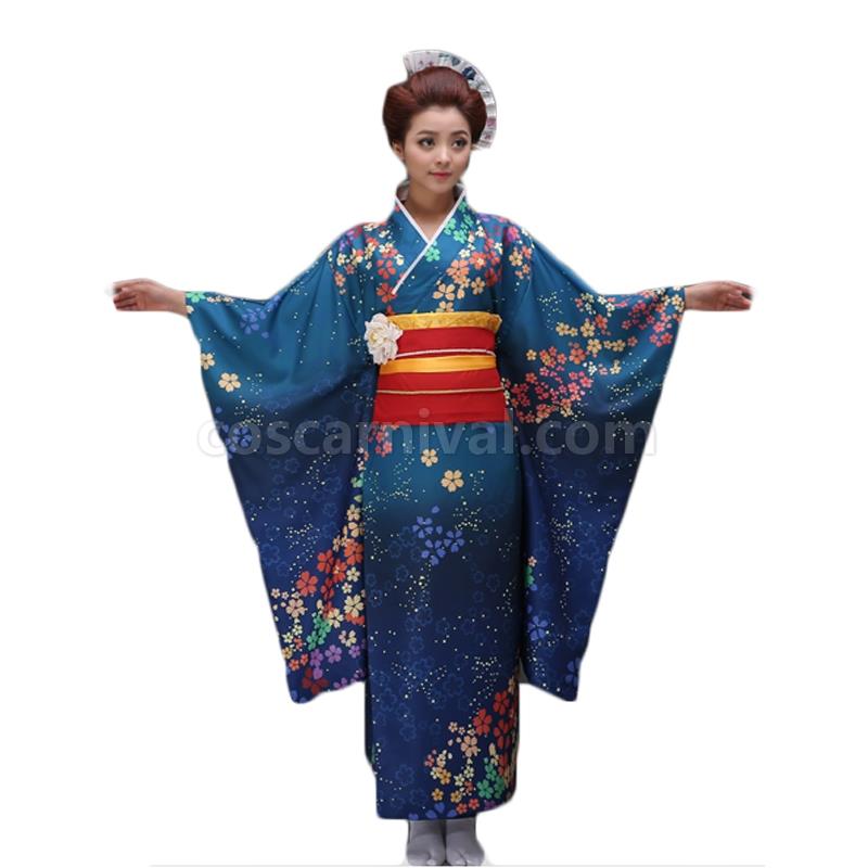 러브 라이브! 일본 전통 벚꽃 기모노 목욕 가운 세트 코스프레 의상 coscarnival