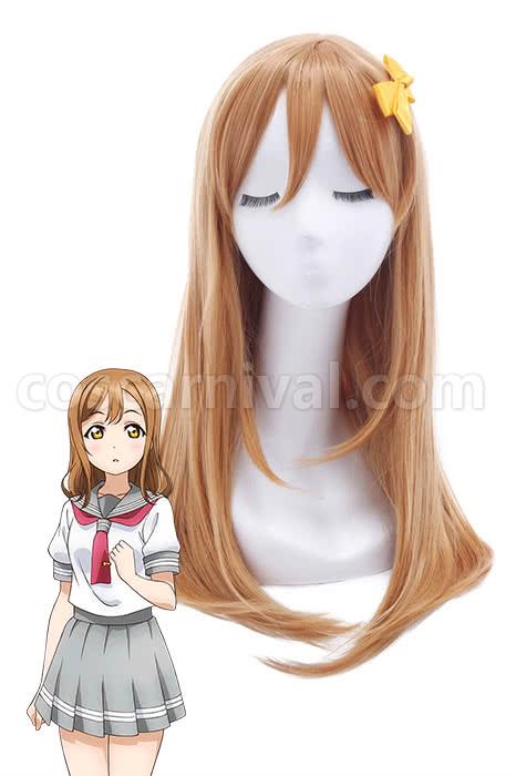 Love Live!Sunshine!! Kunikida Hanamaru Medium Long Blond Cosplay Wig, front view