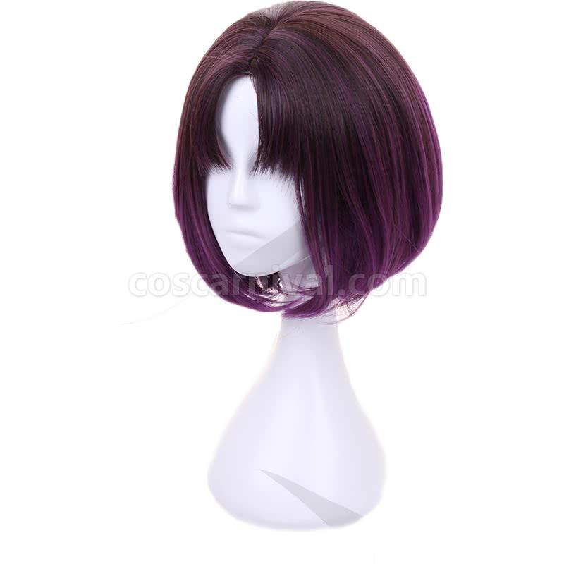 miss kobayashis dragon maid elma black mixed purple wigs anime cosplay
