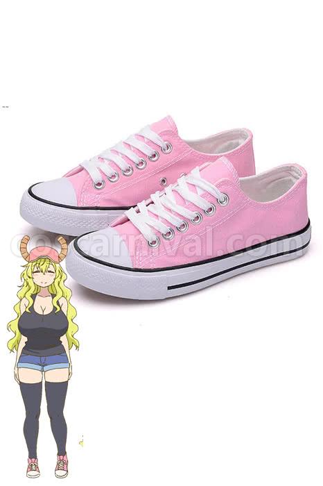 Miss Kobayashi Dragon Maid Quetzalcoatl Lucoa Pink Cosplay Shoes coscarnival
