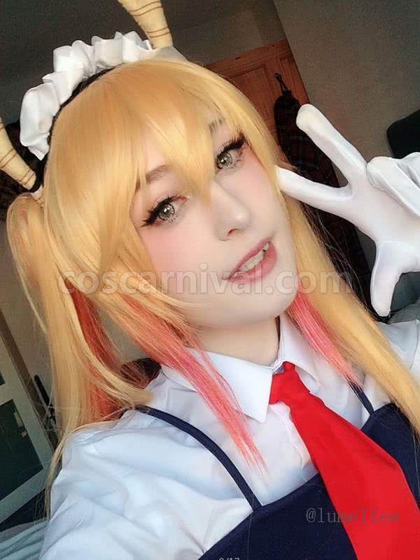 Kobayashi cosplay wig from Miss Kobayashi's Dragon Maid, back view