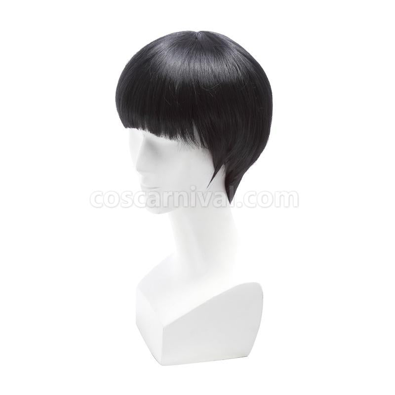 Mob Psycho 100 Mob Black Wave Head Short Cosplay Wig, back view