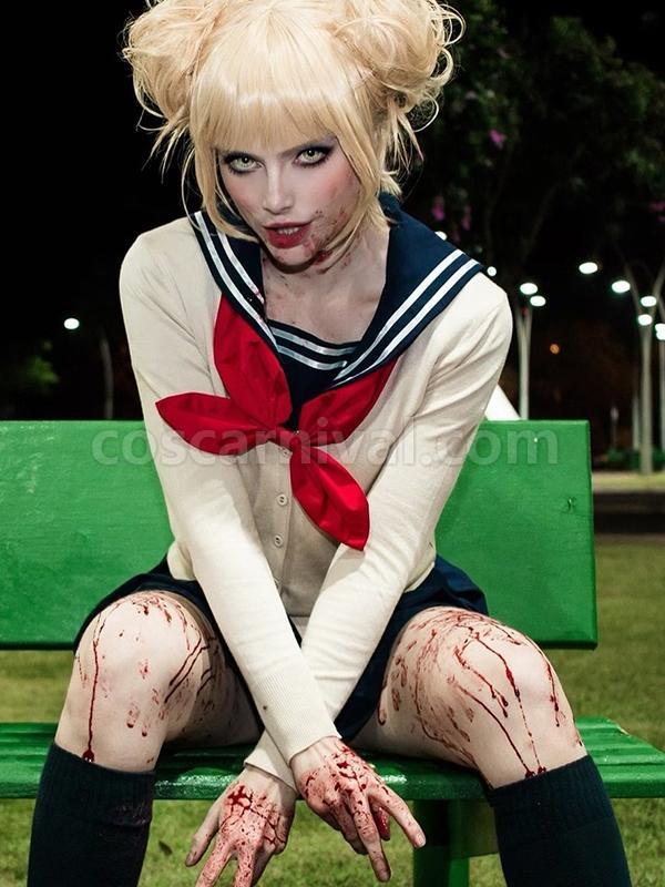 My Hero Academia Himiko Toga 짧은 금발 머리 JF271 코스프레 의상 coscarnival