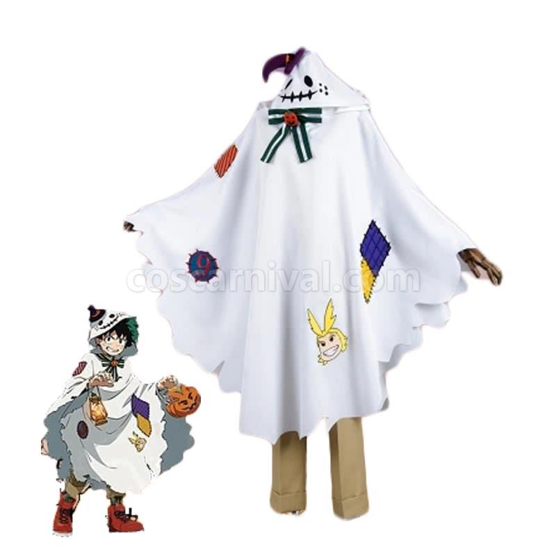 My Hero Academia Izuku Midoriya White Long Cloaks Cosplay Costume coscarnival