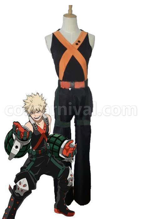 My Hero Academia Katsuki Bakugo Battle Cosplay Costume coscarnival