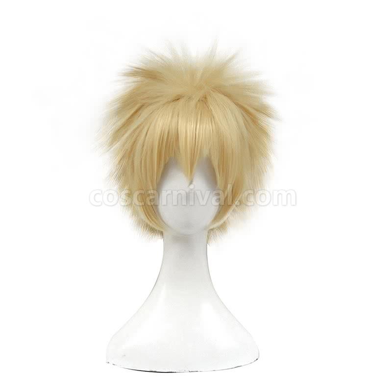 my hero academia katsuki bakugo wigs blonde short synthetic hair wigs cosplay costume