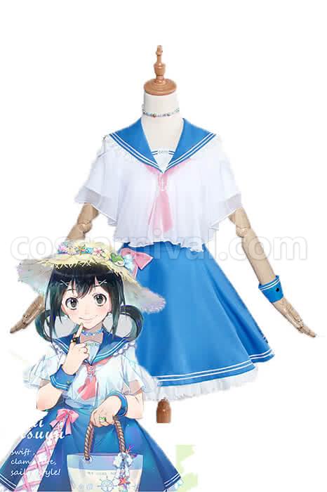 My Hero Academia Tsuyu Asui Short Dress Cosplay Costume coscarnival
