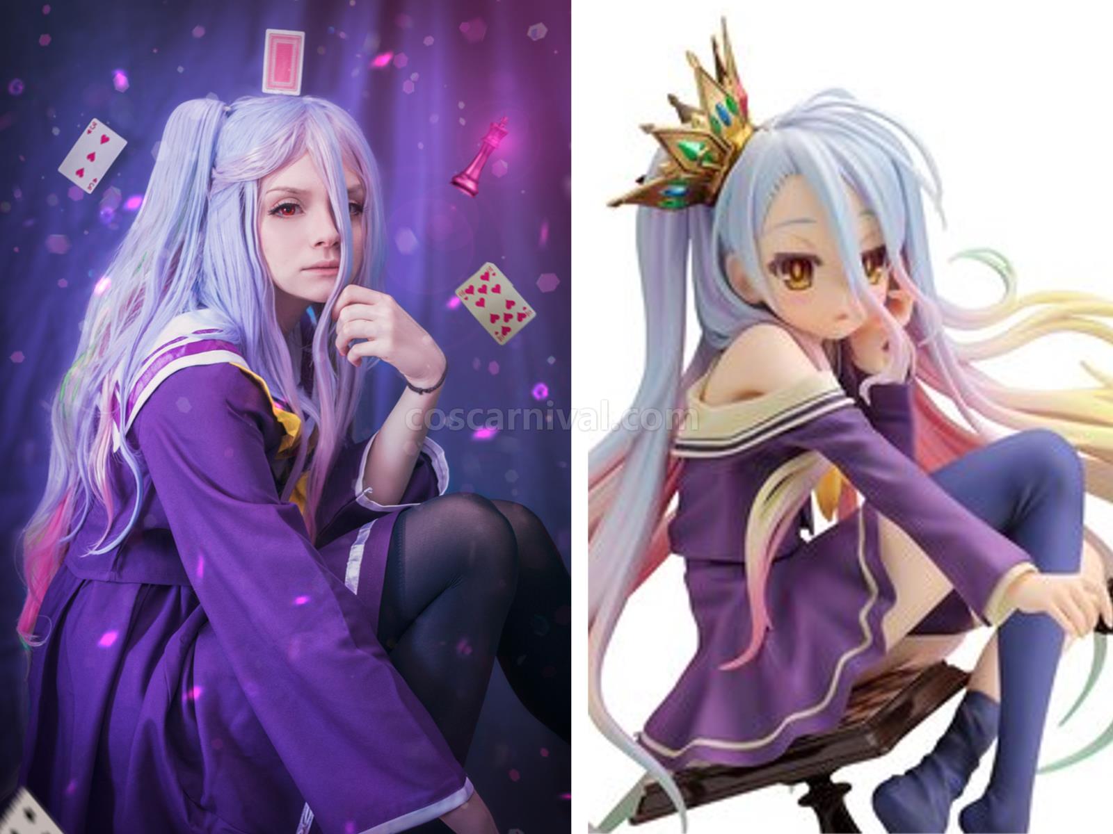 No NO Life Shiro Japanese Sailor Suit Cosplay Costume coscarnival