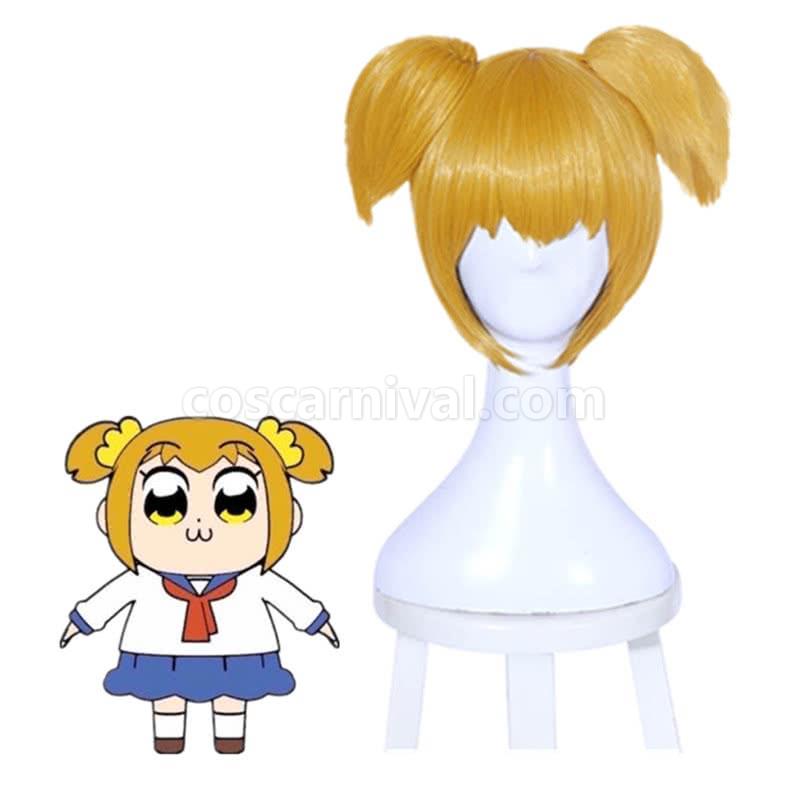 pop team epic popuko wigs yellow short anime costumes