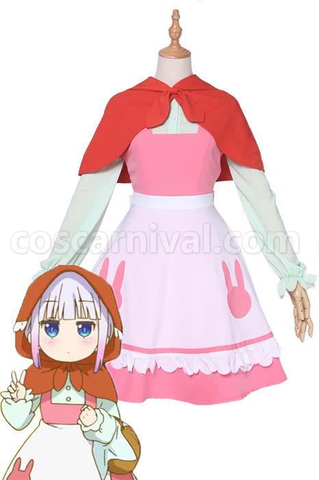 Pre-sale Miss Kobayashi Dragon Maid Kanna Kobayashi Little Red Riding Cosplay Costume coscarnival
