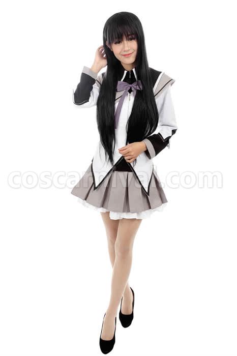 Puella Magi Akemi Homura Dress Lovely Cosplay Costume coscarnival