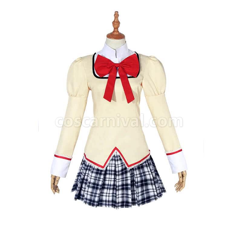 Puella Magi Madoka Magica Yellow School Uniform Cosplay Costume coscarnival