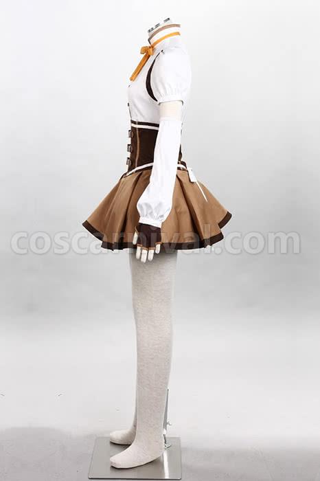 魔法少女巴マミ混合白と茶色のドレス素敵なコスプレ衣装 coscarnival