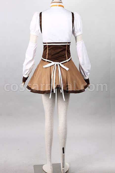 魔法少女巴マミ混合白と茶色のドレス素敵なコスプレ衣装 coscarnival
